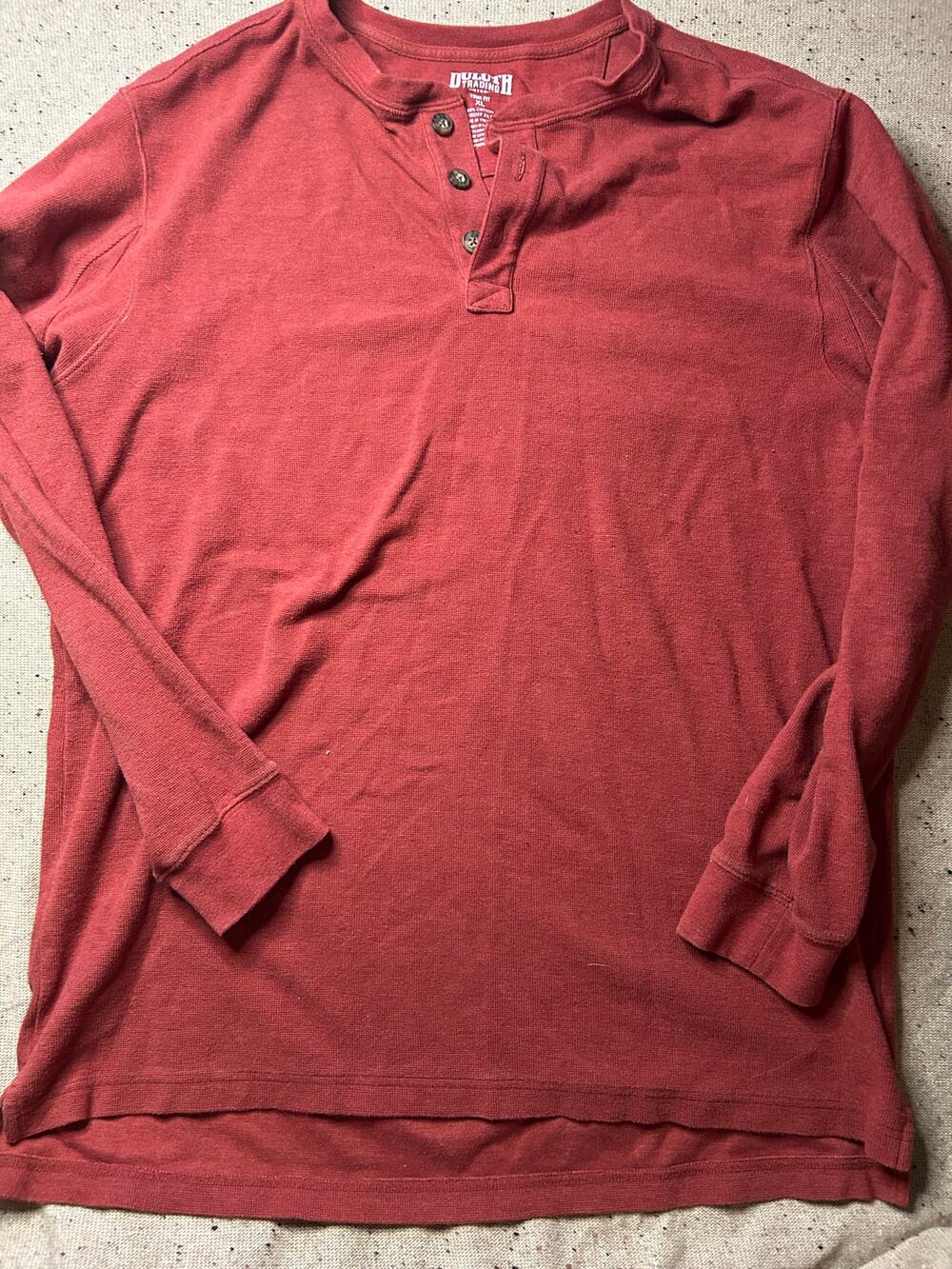 Duluth Trading Co. Trim-Fit Waffle Henley XL Men Lumberjack Grunge Gorp